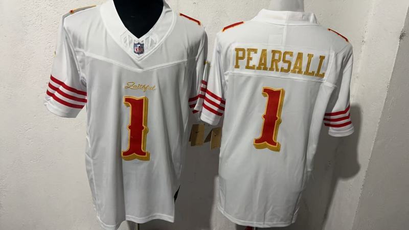 Men San Francisco 49ers #1 Pearsall white Nike NFL 2025 Jersey-0